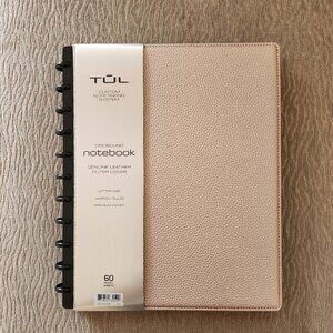 NEW TUL Discbound Notebook With Pebbled Leather Cover, Letter Size, Rose Gold